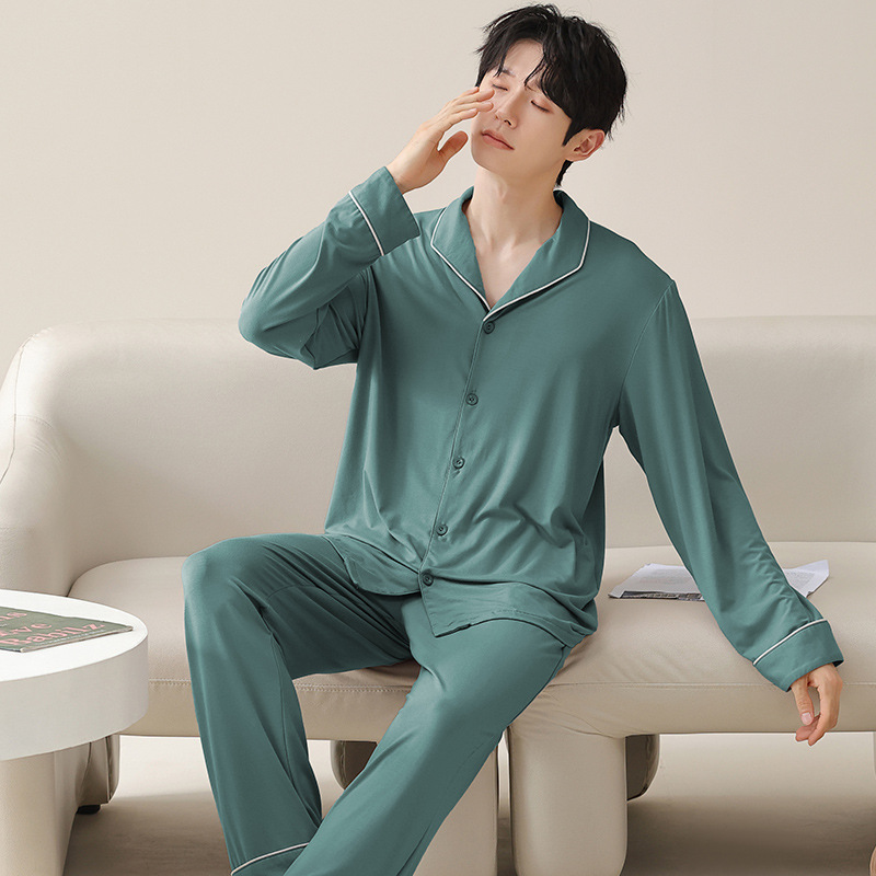 Pijamas para hombres 2024 nuevo hielo de invierno y otoño hombre de gran tamaño de alta sensación moda ropa de casa primavera y otoño mangas largas