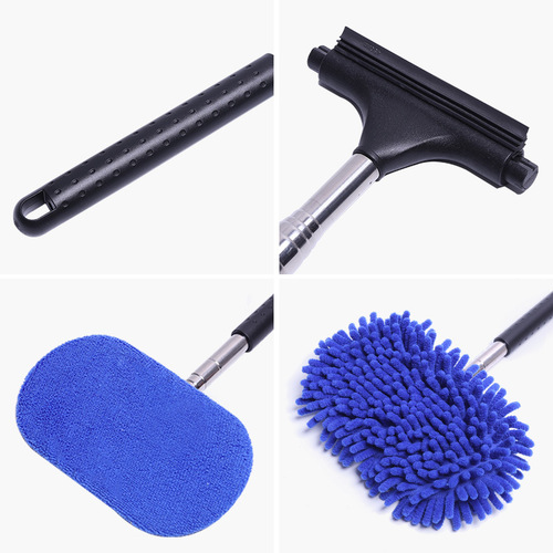 Car Portable Retractable Rearview Mirror Wiper Car Reverse Mirror Wiper Window Cleaning and Defog Brush