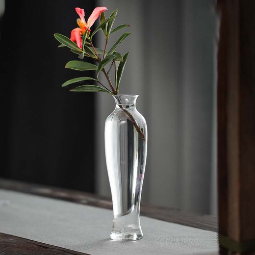 Blown glass vase transparent flower arrangement hydroponic flower device home dining table living room new Chinese Zen water culture Guanyin vase