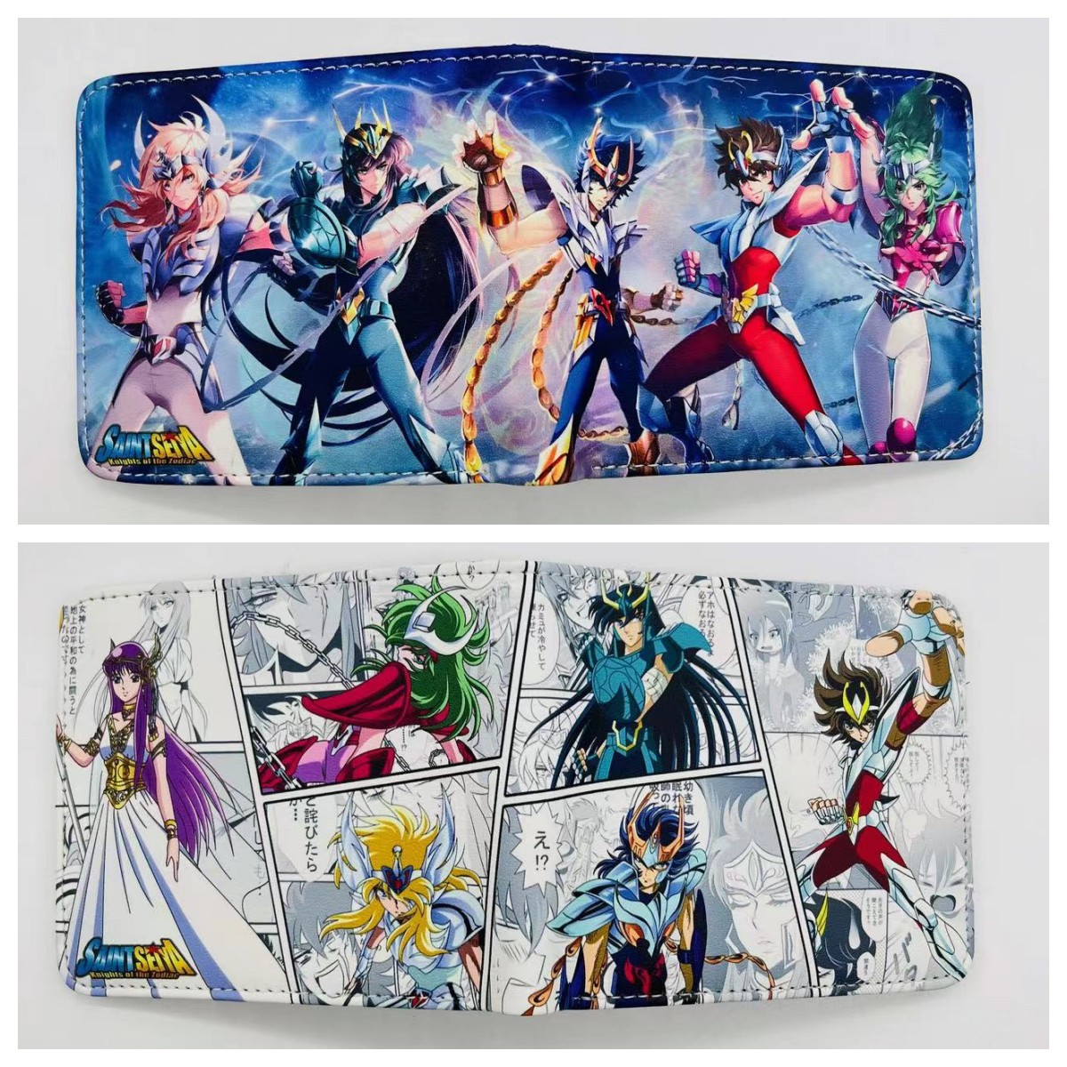 手游 圣斗士星矢重生2 PU学生男女短款两折零钱包皮钱夹卡包现货