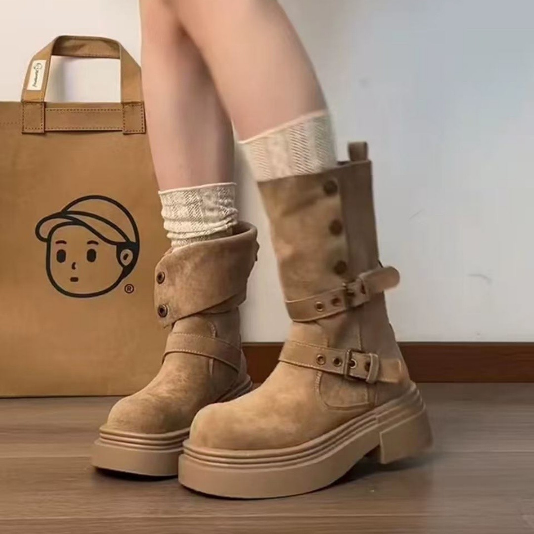 Women's Over-the-knee Martin Boots Autumn Winter British Style_voghion.com