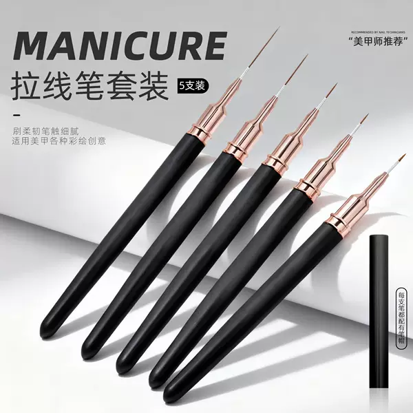 5-Piece Set of Nail Art Needle Tube Liner Pens, Ultra-Fine Nail Art Painting Pens, Line Drawing Pens, Carving and Outlining Nail Art Pens