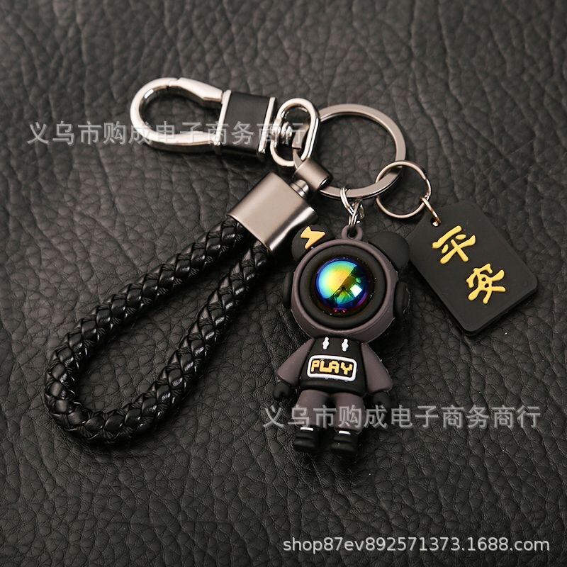 High-End Anti-Falling and Durable Bear Men's and Women's Key Chains Couple Cartoon Cute Starry Sky Car Key Chain Pendant Key