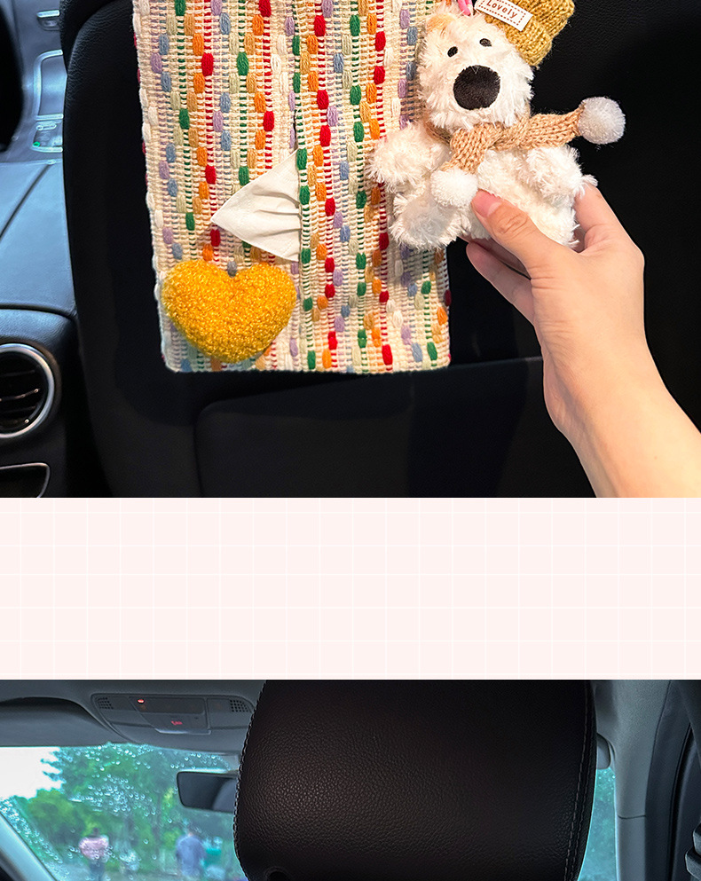 Car-Mounted Tissue Box, Hanging Type, 2026 New Model, High-End Car Tissue Holder, Practical Storage