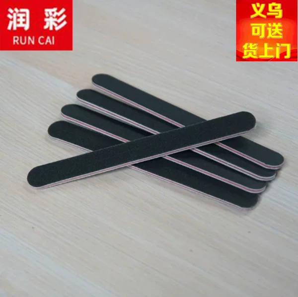 Red Core Black Sand Nail File 17.8*1.9*0.4cm Straight File Nail Buffer Manicure Tool Nail File