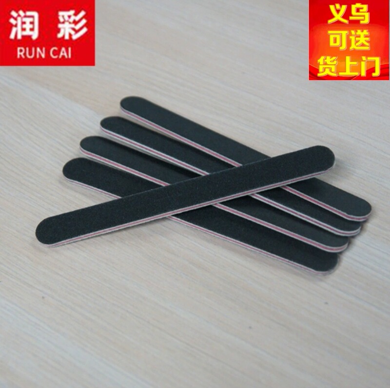 Red Core Black Sand Nail File 17.8*1.9*0.4cm Straight File Nail Buffer Manicure Tool Nail File