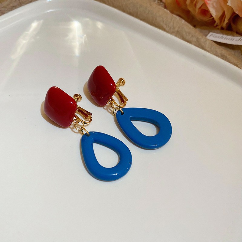 Pendientes de pinza de oreja de perla de temperamento de lujo ligero francés