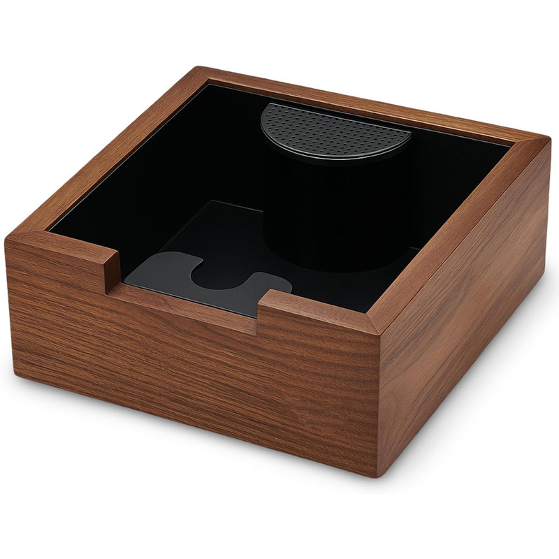 Solid Wood Knock Box Coffee Machine Bar Counter Grounds Bin Handle Stand Wooden Espresso Knock Box Tamping Station