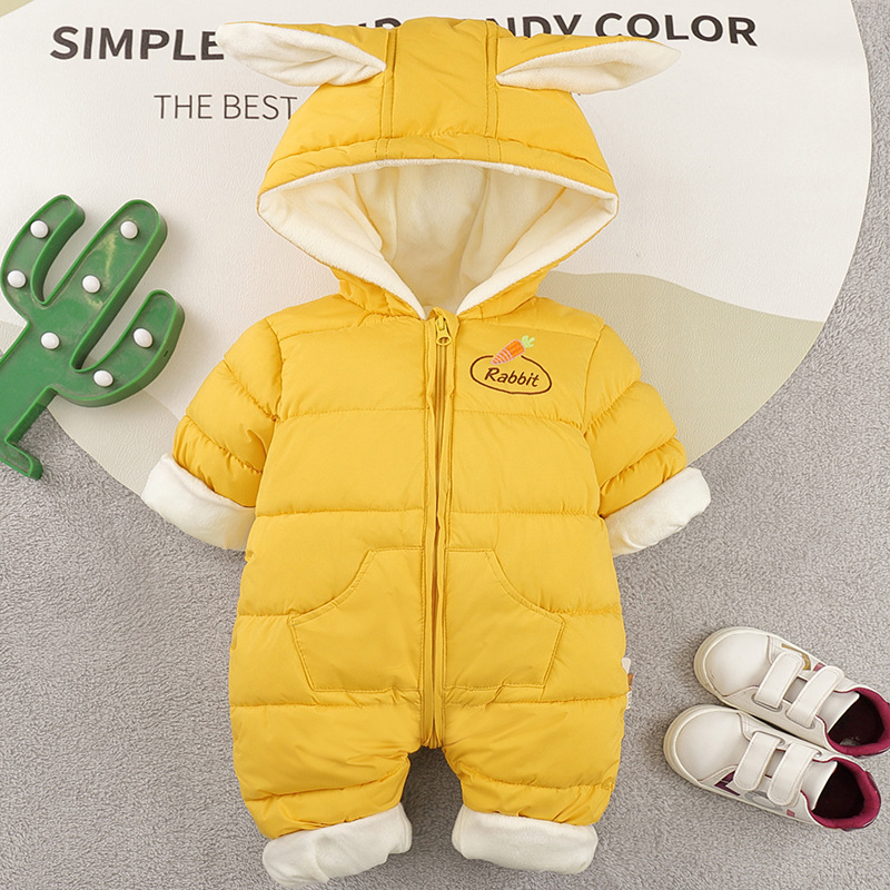 Bebé mameluco de una pieza Outwear otoño e invierno Bebé abajo algodón mameluco recién nacido edredón forrado de lana engrosada saco de dormir