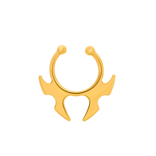 Cross-border piercing-free U-shaped horn nose clip fake nose jewelry European and American ins fashion geometric bat nose ring piercing jewelry