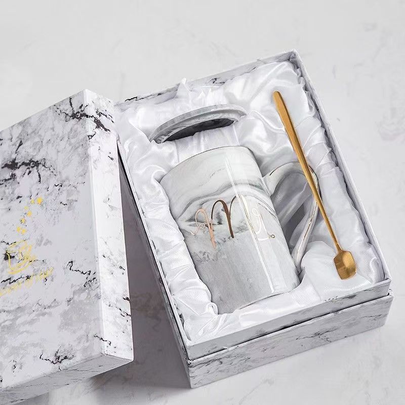 대리석 패턴 - 12온스 컵 그레이 [선물 상자]