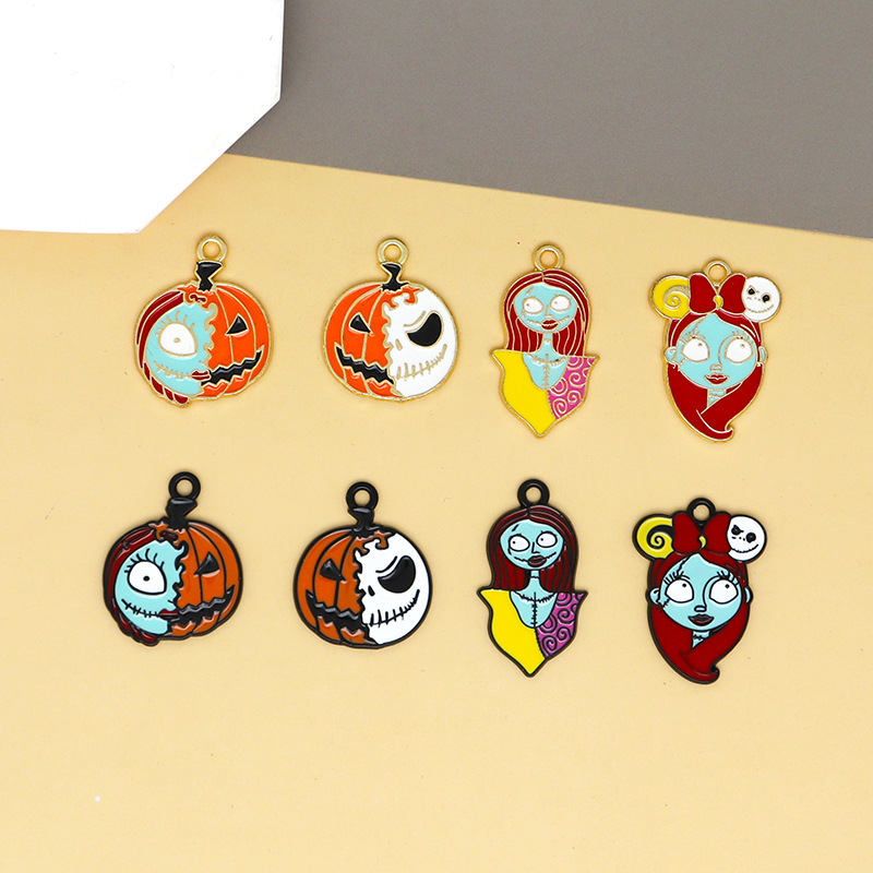 25g Weight Pendant Jewelry Making Type 16*30mm, 19 * 21mm, 20 * 23mm Jewelry Making Size DIY Jewelry Accessories Classification 10 PCS/Package Quantity Alloy Material Halloween Festival Pumpkin, Bow Knot, Skull Pattern Enamel Design Cool Style, IG Style Style 10 PCS/Package 16*30mm 19 * 21mm 20 * 23mm Alloy Pumpkin Bow Knot Skull Pendant 4