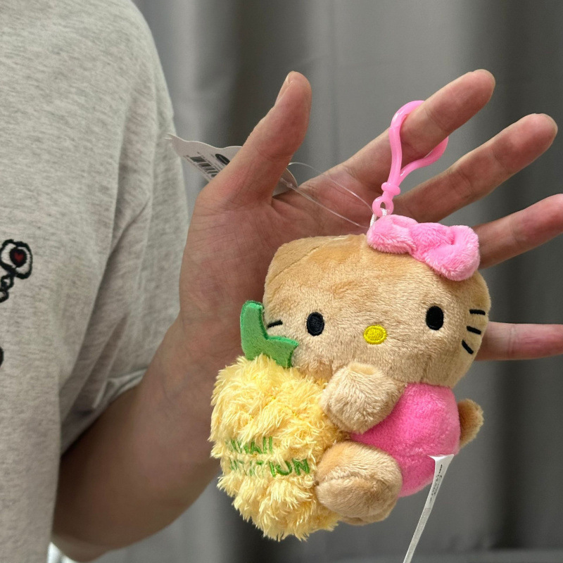 黑色草帽kitty帽宝宝挂件爱心扣公仔玩偶可爱赫本风挂饰钥匙扣|undefined