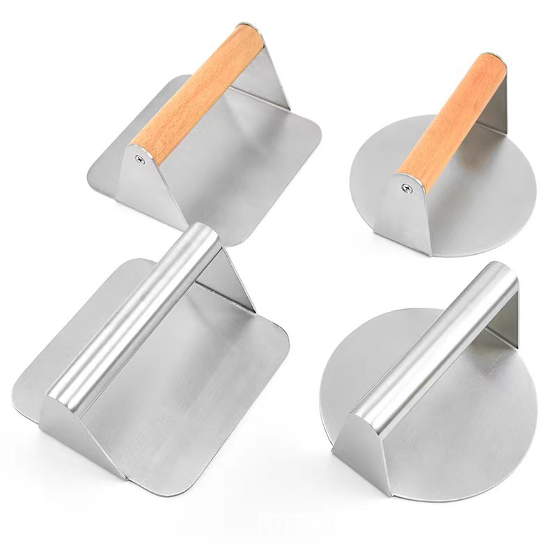 Herramientas de cocina transfronterizas, prensa de carne de acero inoxidable 430, carne de hamburguesa, pastel, prensa de carne, horneado antiadherente casero