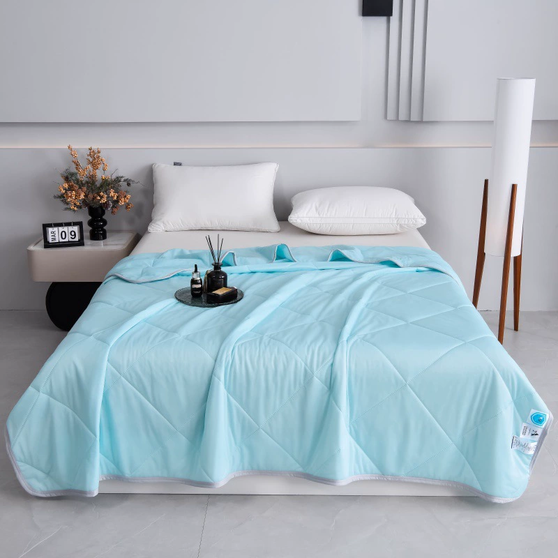 Европейское и американское трансграничное прохладное шелковое летнее одеяло с кондиционером, однотонное летнее прохладное тонкое одеяло с ультразвуковым тиснением, подарок оптом