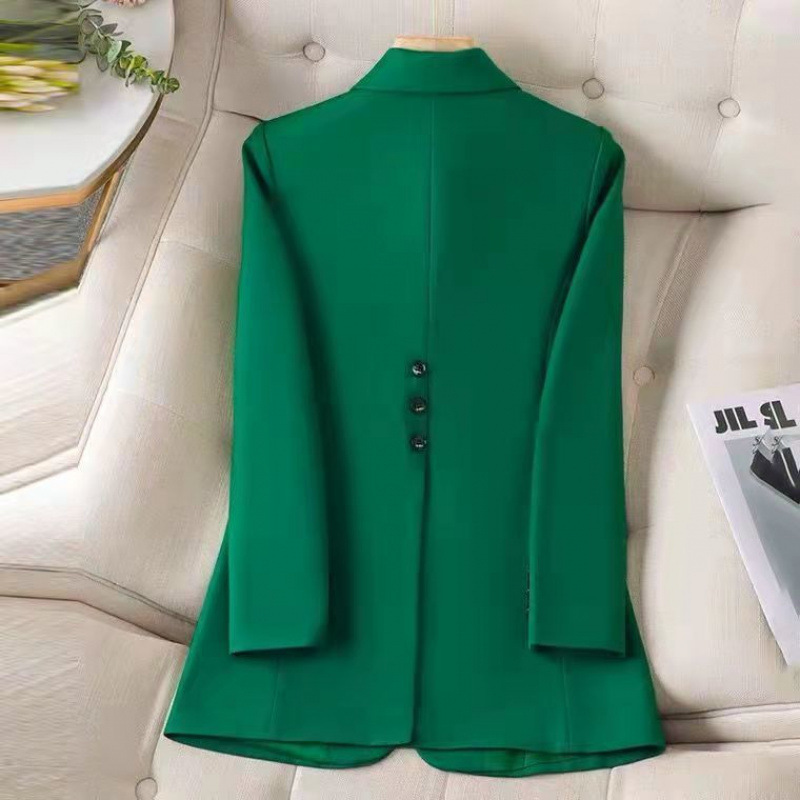 2025 new small suit jacket for women's temperament, casual, versatile slim and high-end Korean high-end mid-length suit