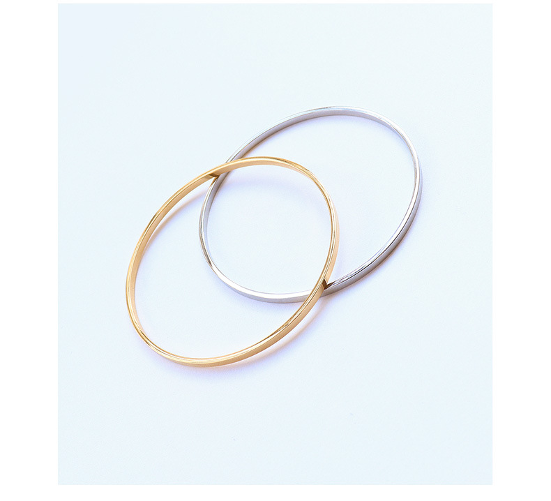 Ornament Simple Titanium Steel Plated 18K Gold Color Protection Ornament Bracelet