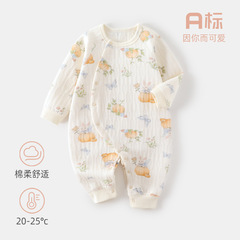 婴儿连体衣秋冬款打底宝宝爬服无骨新生儿连体衣夹棉保暖婴儿衣服