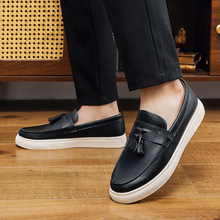 2026春季男生练车鞋简约百搭一脚蹬乐福板鞋休闲皮鞋易弯软底男鞋