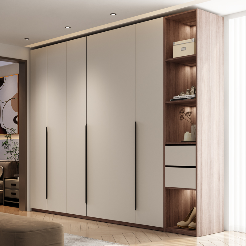 Factory Direct Sales Wardrobe, Complete Furniture, Modern Solid Wood, Full-Height Wardrobe for Home Bedroom, Whole House Wardrobe, Walk-In Closet