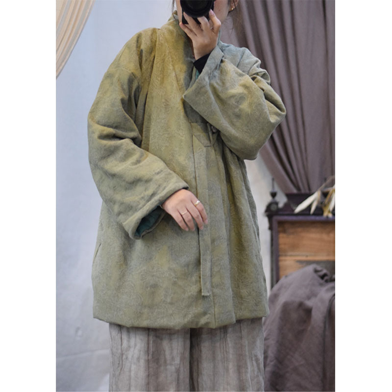 オリジナルの新しい冬の洗水麻綿は古いジャカードのレトロな国風漢服を磨いて保温綿服を改良します。23068