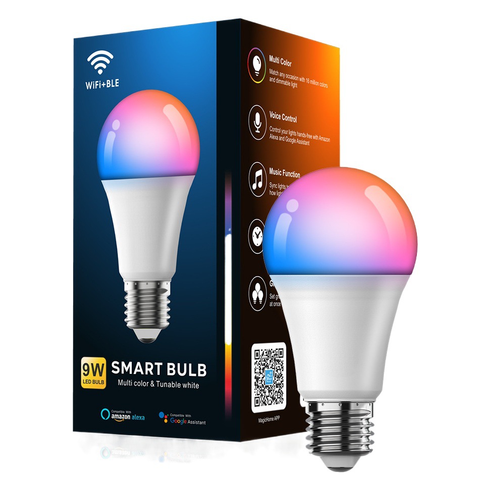 Smart WIFI Bombilla de modo dual atenuación y atenuación de color Música Rhythm Memory Control remoto Voz ALEX con lámpara de escritorio Lámpara de pie