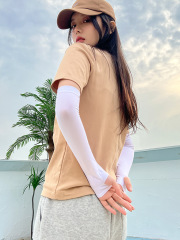 運動冰袖防曬袖套冰絲袖套戶外騎行夏季防曬純色護袖手套冰袖批發