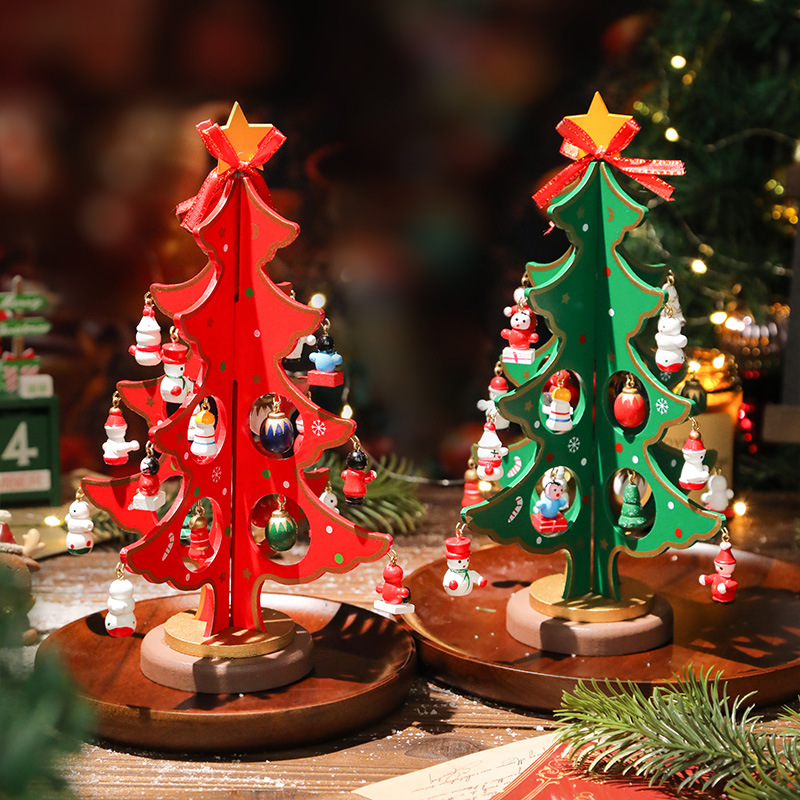 Navidad árbol de Navidad de madera regalo de decoración de mesa decoración de ventana de centro comercial para niños decoración de manualidades regalo