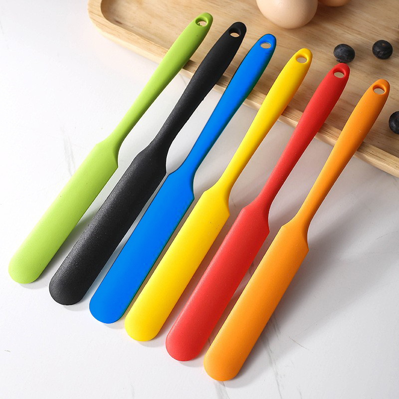 Small Silicone Long Spatula, Small Flour Scraper, Integrated Jam Spatula, Butter Scraper, Cake Baking Tool, Cream