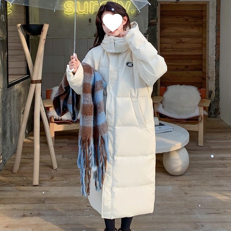 厂家直销长款羽绒棉服女冬季2025新款韩版宽松连帽过膝保暖棉衣工