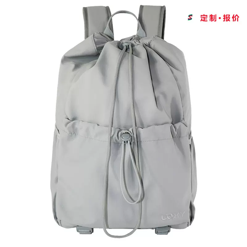 lulu定制潮牌防水轻便束口抽绳运动登山旅行背包 仿尼龙双肩包