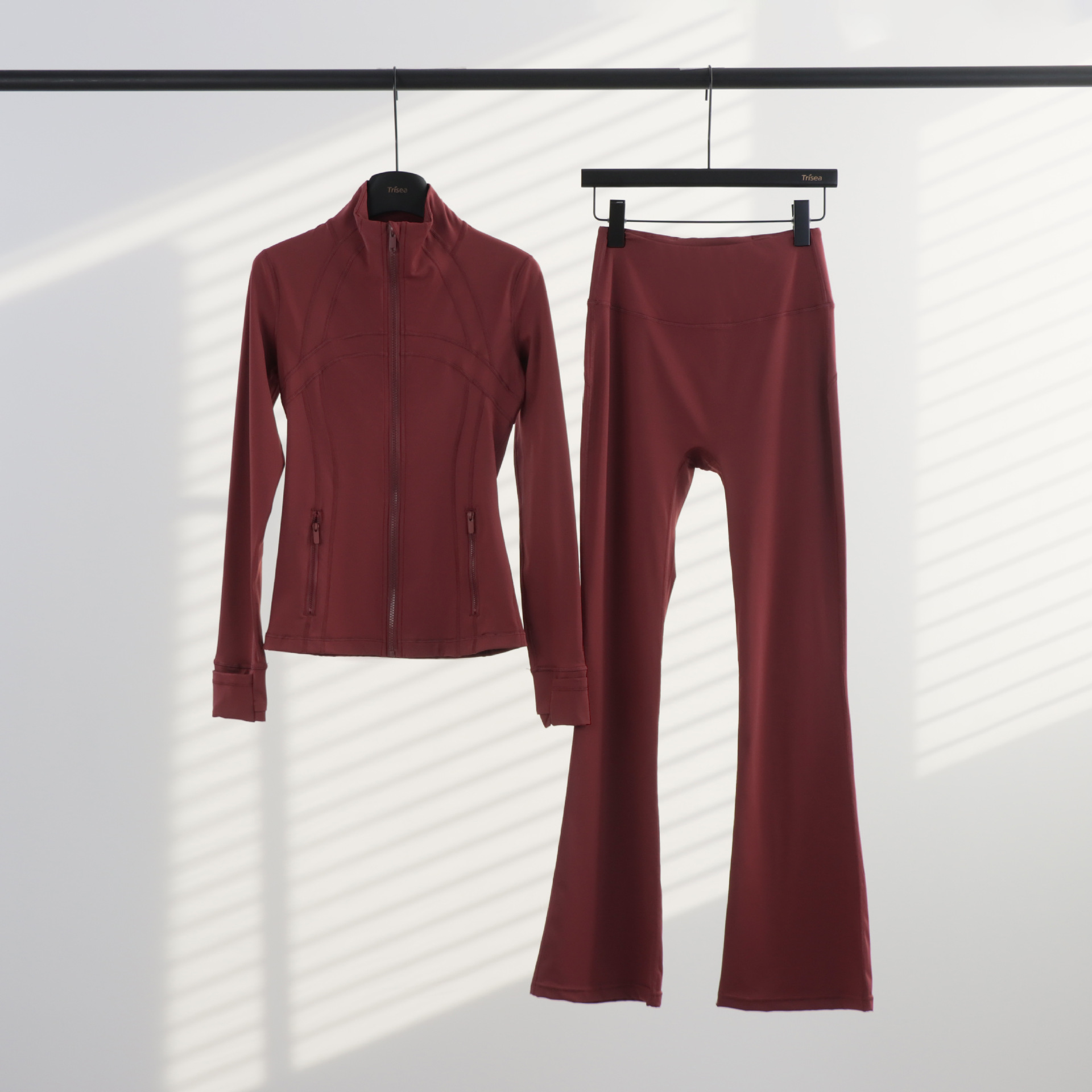 LULU chaqueta de cuello de喇叭 con cremallera, chaqueta de cuerpo, chaqueta de yoga elástica, mujer