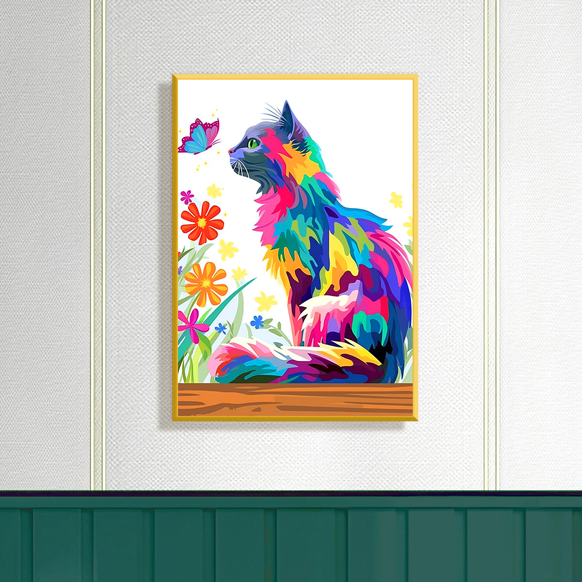Artículos de venta al por mayor del fabricante para comercio exterior transfronterizo: Kit de bordado DIY de punto de cruz con diseños de mariposa, flor, gato y animales adorables. image 3