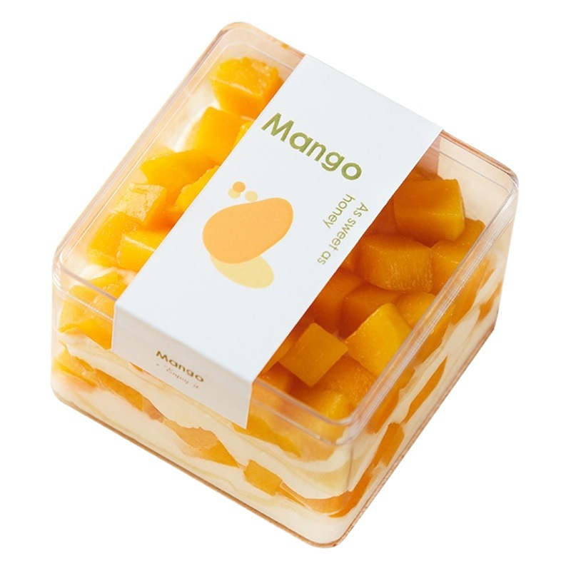 Fruta Mousse caja de embalaje de leche de soja caja de pastel de taza de Bran postre transparente galleta caja de juguete caja de tiramisú