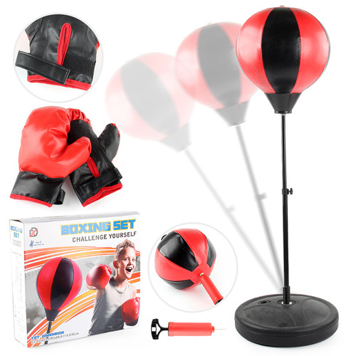 Adult leisure stress relief toy tumbler vertical boxing speed ball sports trainer inflatable boxing ball set