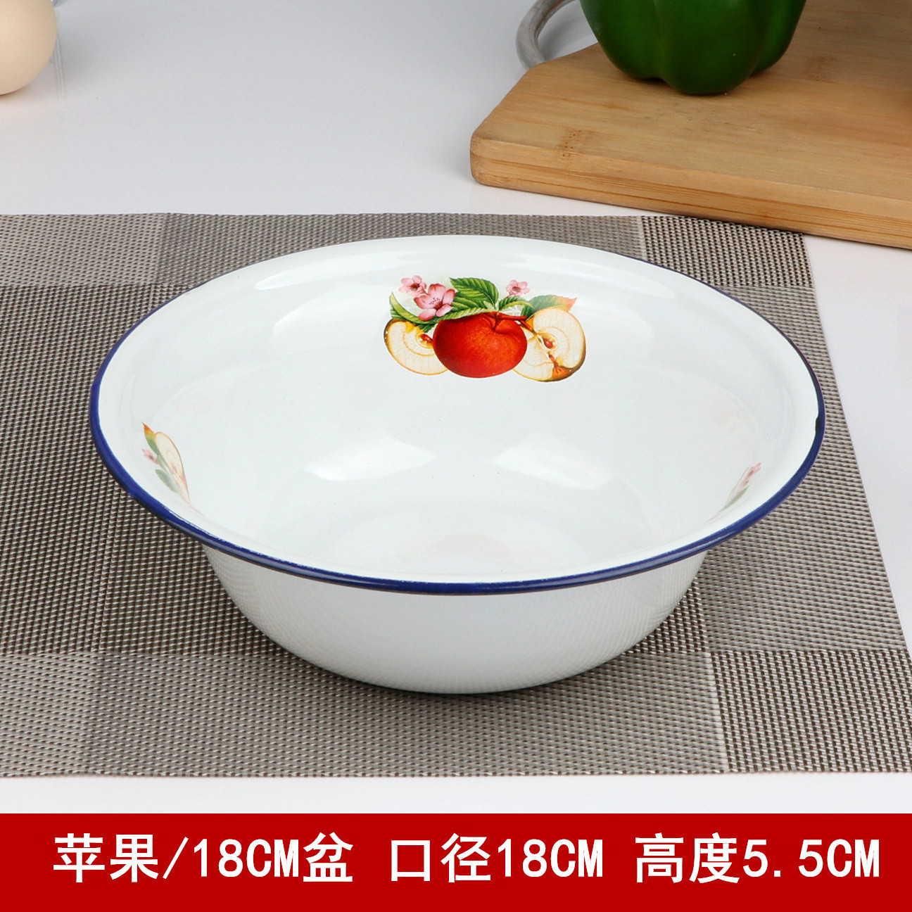 Clásico nostálgico esmalte cuenca profunda cuenca plana cuenca multipropósito esmalte cuenca de esmalte cuenca de sopa cuenca de sopa cuenca de mezcla cuenca profunda