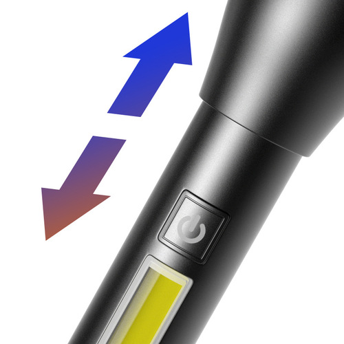 New XHP70 tactical bright flashlight aluminum light cup zoom USB charging with COB side light cross-border new model