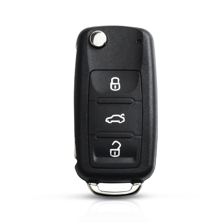 Suitable for Volkswagen 3-Button Car Key Shell, Car Key Remote Control Key, 202Ad+433 Frequency Id48 Chip