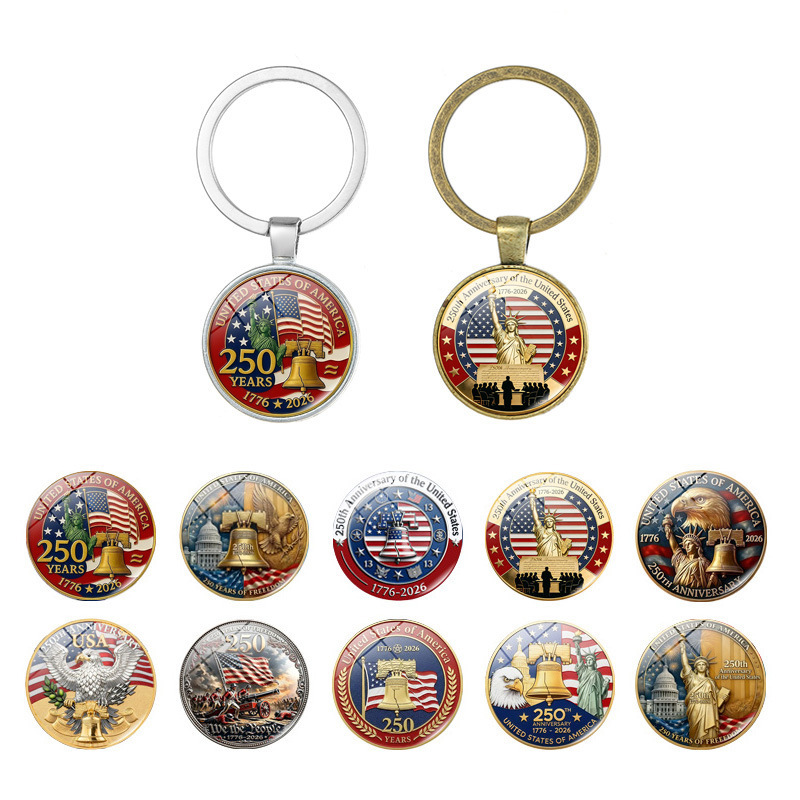 1776-2026 250Th Anniversary of the Founding of the United States Keychain Alloy Statue of Liberty Car Pendant Wholesale 1776-2026 250Th Anniversary of the Founding of the United States Keychain Alloy Statue of Liberty Car Pendant Wholesale