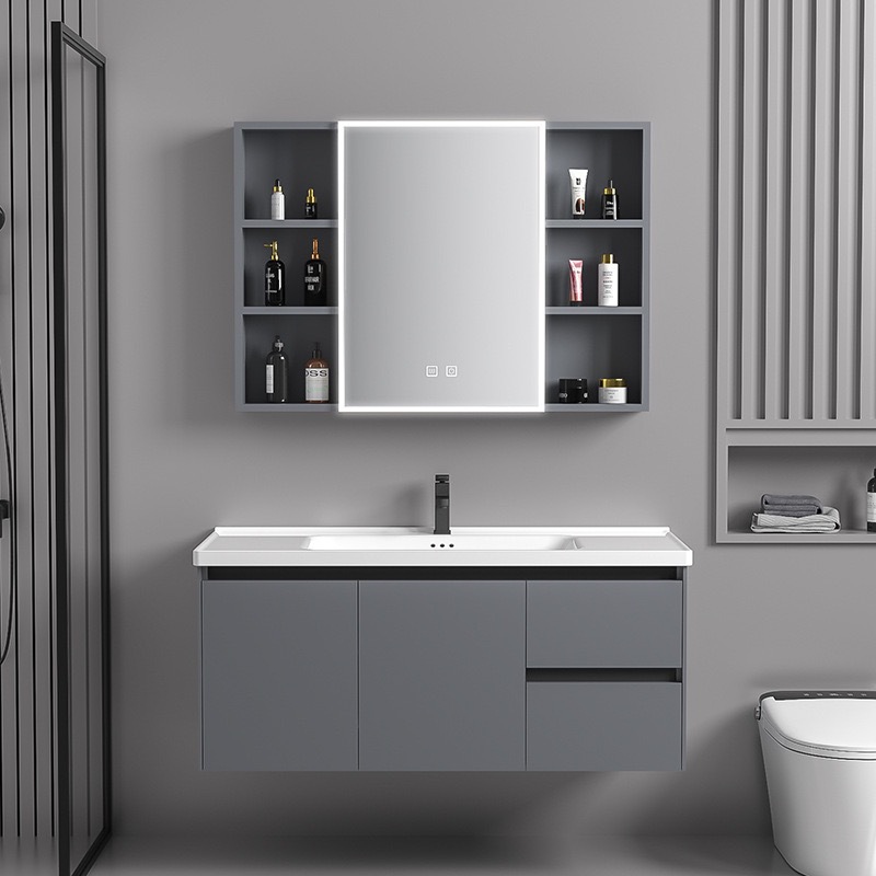 Simple Modern Bathroom Cabinet Combination Bathroom Integrated Ceramic Basin Sink Sink Sink Smart Mirror Cabinet