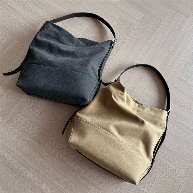 小众设计感水洗帆布包女包大容量托特包通勤时尚单肩斜挎包腋下包