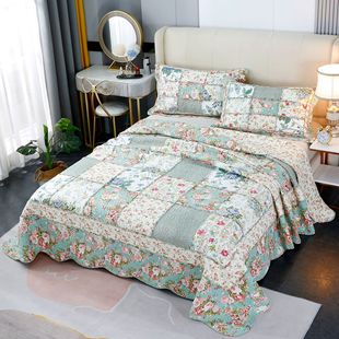 Cross-Border Export Quilted Quilt Bed Cover Three or Four Piece Set Pure Cotton Double Air-Conditioned Quilt Pure Cotton Washed