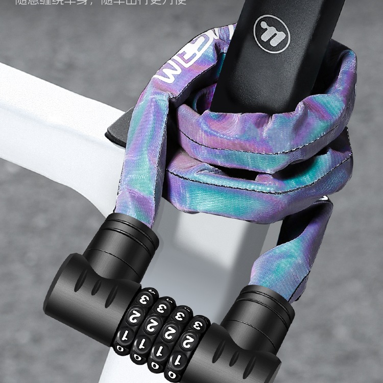 Cerradura de bicicleta de ciclista occidental cerradura de contraseña cerradura de cadena antirrobo especial cerradura de motocicleta eléctrica accesorios de bicicleta portátiles