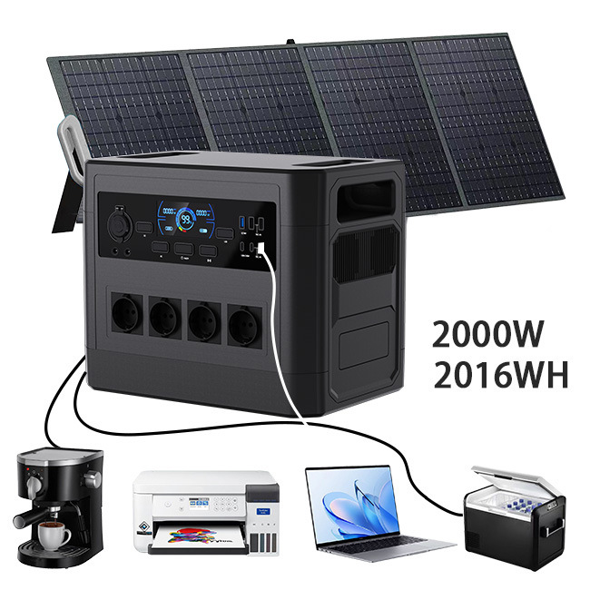 220V al aire libre banco de energía portátil almacenamiento de energía 2000W de alta potencia al aire libre generador solar