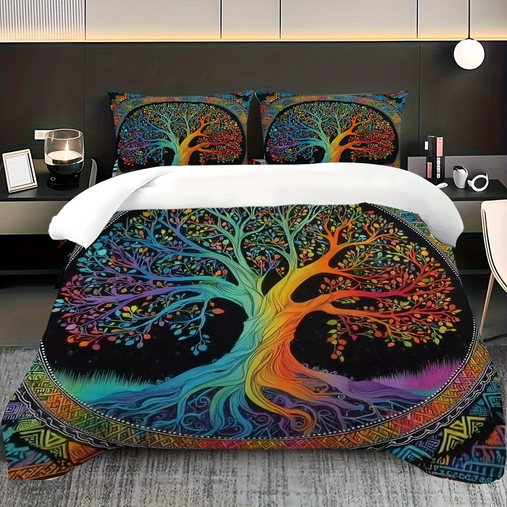 Transfronterizo luminoso árbol de vida molienda impresión digital kit de edredón textil para dibujar se puede ajustar TUME / JIT