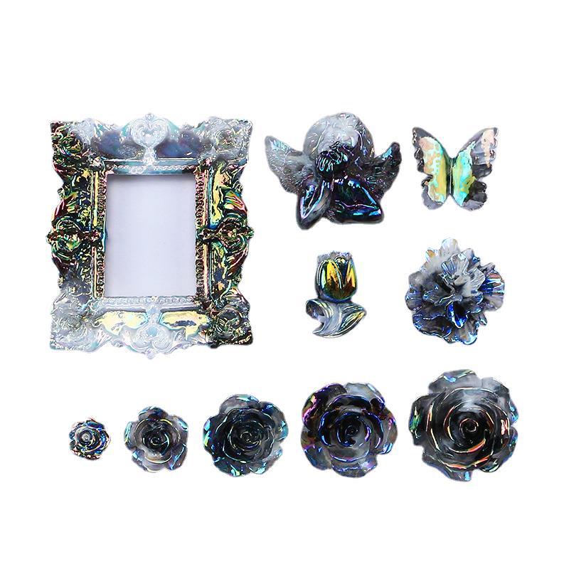 光沢黒バロック馬貝クラシックdiyクリームゴム携帯ケース髪飾りヘアアクセサリー樹脂部品卸売り