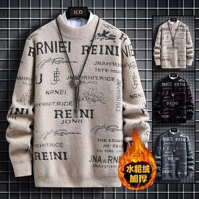 Al por mayor suéter de cuello medio alto de invierno nuevo estilo coreano tendencia de engrosamiento camiseta de punto