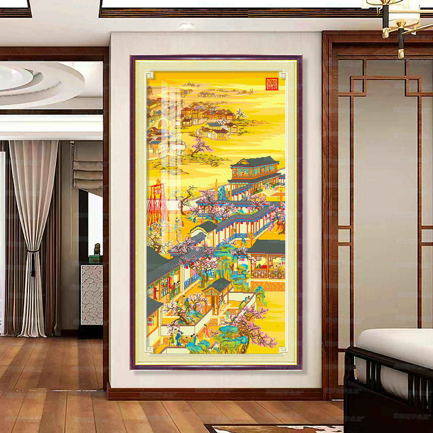 Monalisa Royal punto de cruz Yongzheng Diciembre-Lunar enero nuevo chino pintura decorativa bordado hecho a mano