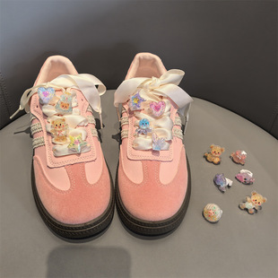 New Cute Cartoon Shoelace Buckle Children's Ocean Glitter Decoration Bear Love Five-pointed Star Shoe Flower Sports Accessories