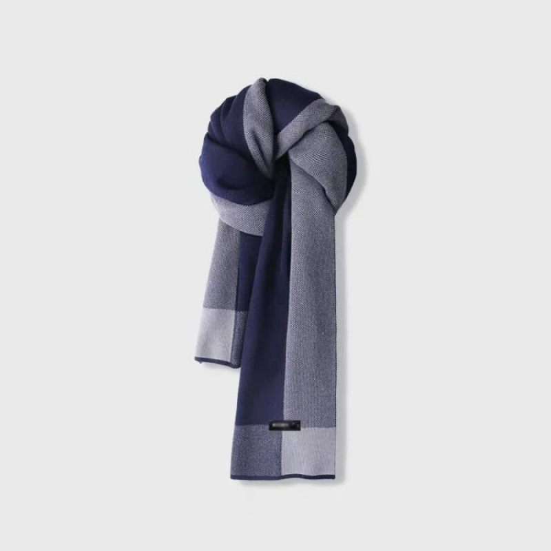 Three stripes scarf navy blue